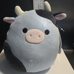 Adorable Blue and Black Cow Plush
